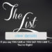 The List…
